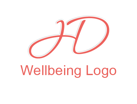script font letter H forming letter D