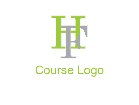 letter F intertwining with letter H