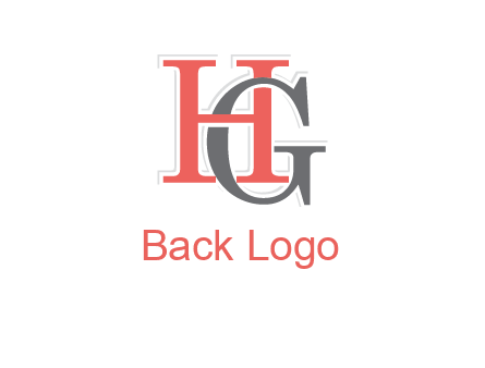 letter G intertwining with letter H