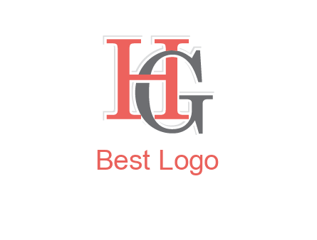 letter G intertwining with letter H