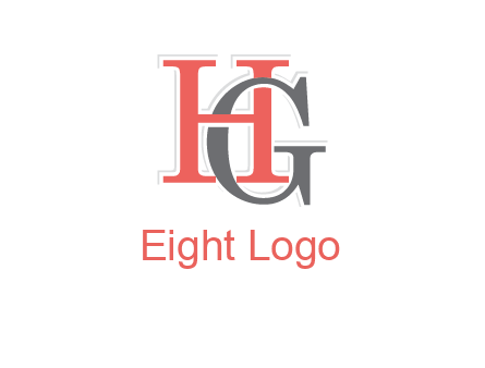 letter G intertwining with letter H