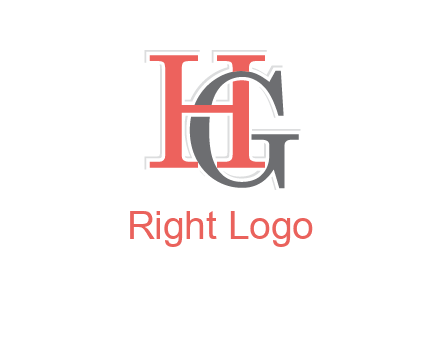 letter G intertwining with letter H