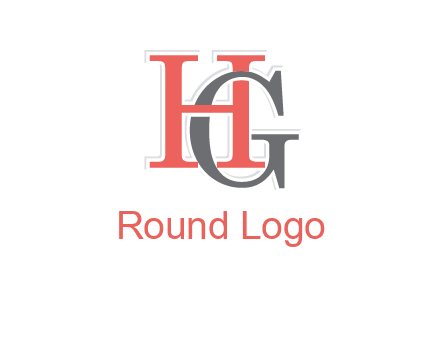 letter G intertwining with letter H