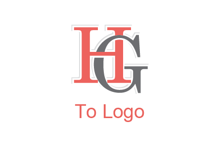 letter G intertwining with letter H