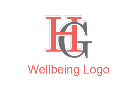 letter G intertwining with letter H