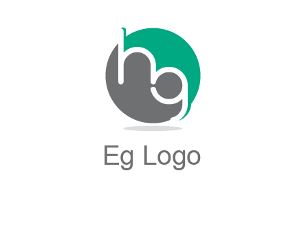 Letters h and g in a circle logo