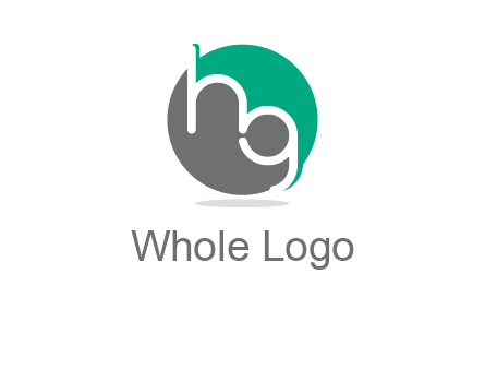 Letters h and g in a circle logo