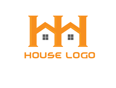 Two letters H are creating house logo