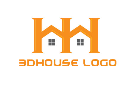 Two letters H are creating house logo