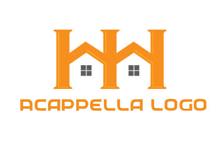Two letters H are creating house logo