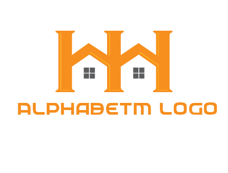 Two letters H are creating house logo