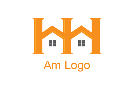 Two letters H are creating house logo