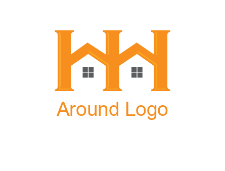 Two letters H are creating house logo