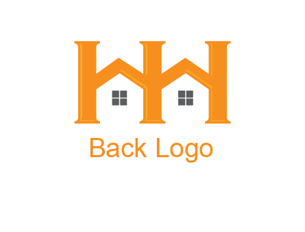 Two letters H are creating house logo