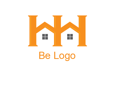 Two letters H are creating house logo