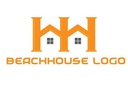 Two letters H are creating house logo