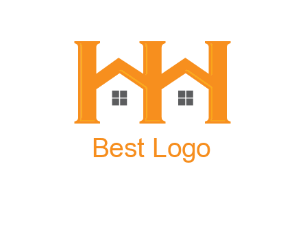 Two letters H are creating house logo