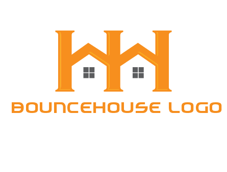 Two letters H are creating house logo