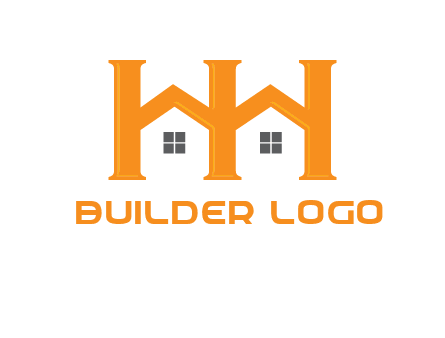 Two letters H are creating house logo