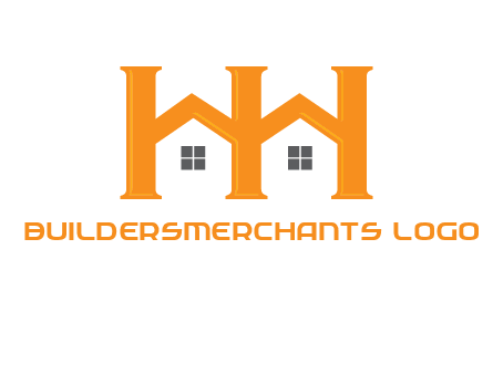 Two letters H are creating house logo