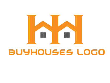 Two letters H are creating house logo