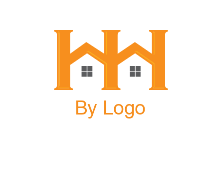 Two letters H are creating house logo