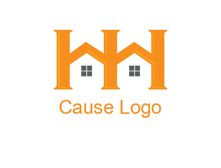 Two letters H are creating house logo