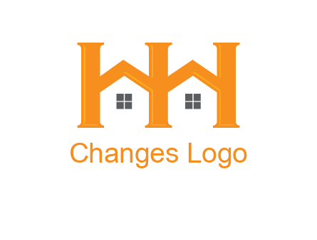 Two letters H are creating house logo