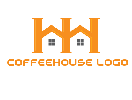 Two letters H are creating house logo