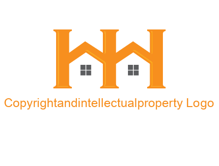 Two letters H are creating house logo