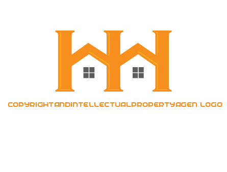 Two letters H are creating house logo