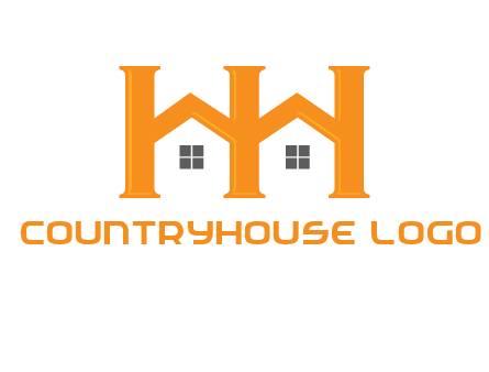 Two letters H are creating house logo
