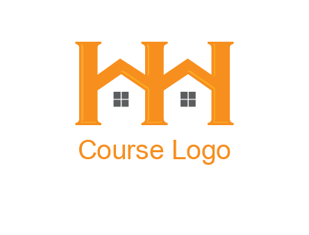 Two letters H are creating house logo
