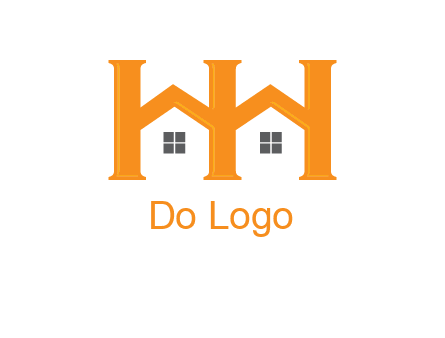 Two letters H are creating house logo