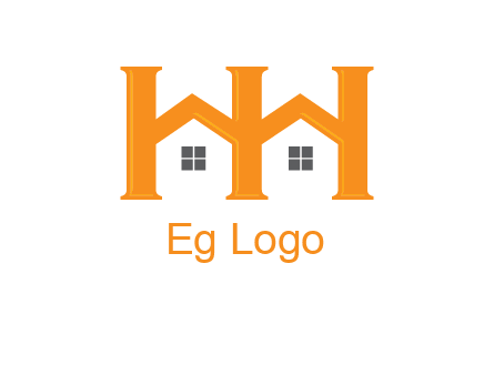 Two letters H are creating house logo