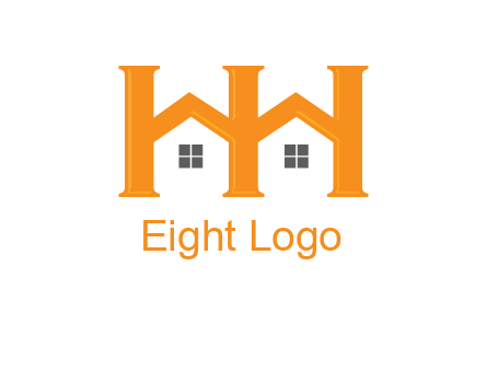 Two letters H are creating house logo