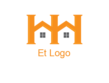 Two letters H are creating house logo
