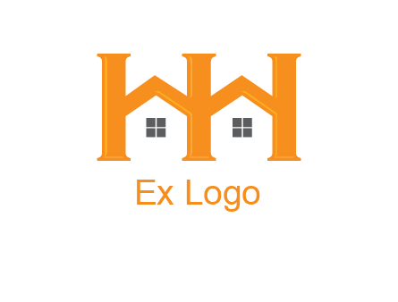 Two letters H are creating house logo