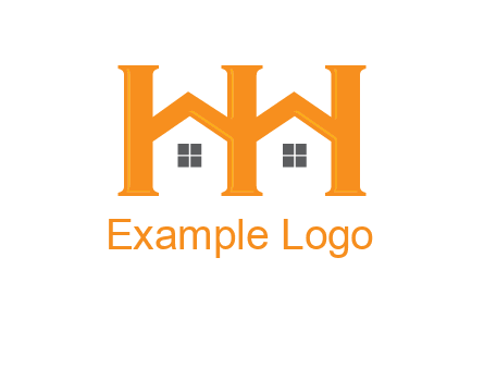 Two letters H are creating house logo