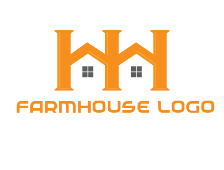 Two letters H are creating house logo