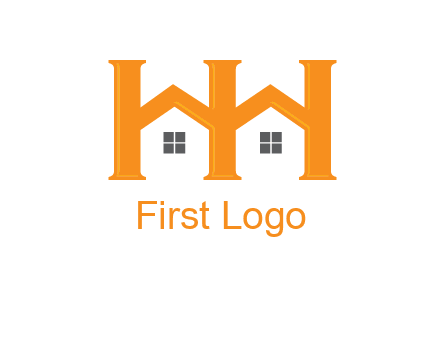 Two letters H are creating house logo
