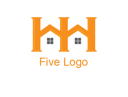 Two letters H are creating house logo