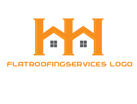 Two letters H are creating house logo