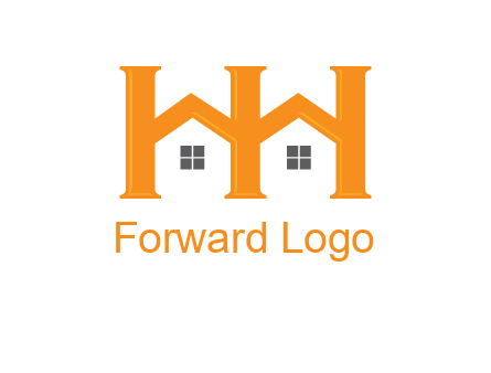 Two letters H are creating house logo