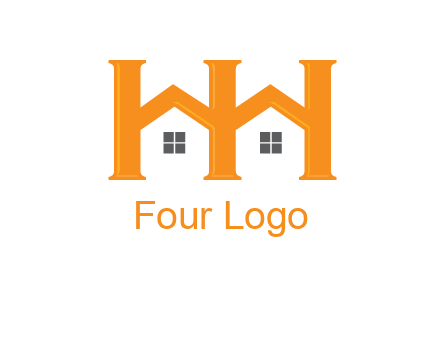 Two letters H are creating house logo