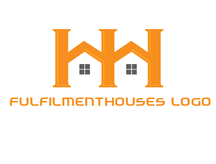 Two letters H are creating house logo