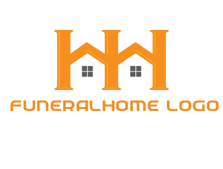 Two letters H are creating house logo