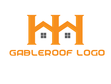 Two letters H are creating house logo