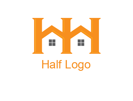 Two letters H are creating house logo