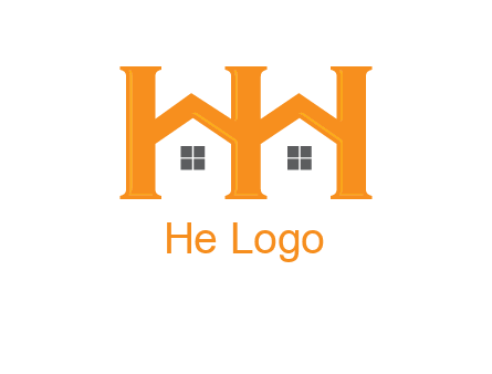 Two letters H are creating house logo